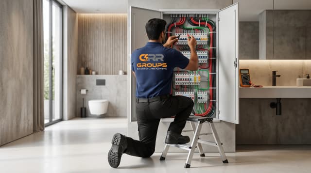 CRR Groups certified technician performing electrical maintenance services